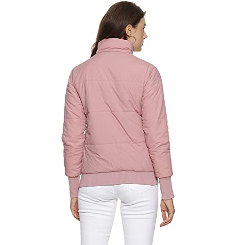 Image of PINACOLADA Women's Puffer Jacket With Angled Open Pockets For Casual Wear | High Neck | Long Sleeve | Button Closure | Polyester Jacket Crafted With Comfort Fit For Everyday Wear
