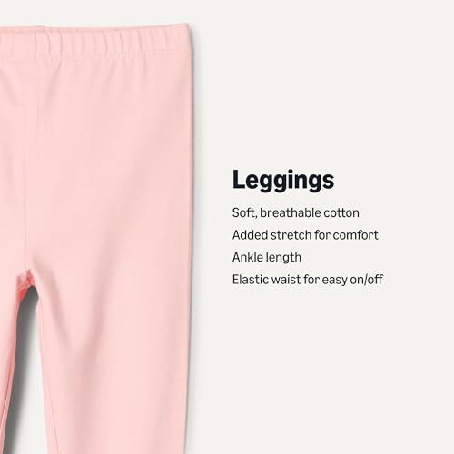 Amazon Essentials x Sofia Grainge Unisex Babies' Cotton Breathable Ankle Length Legging, Pack of 3, Bunny Faces/Pink/Round Trees, 4T - image 3