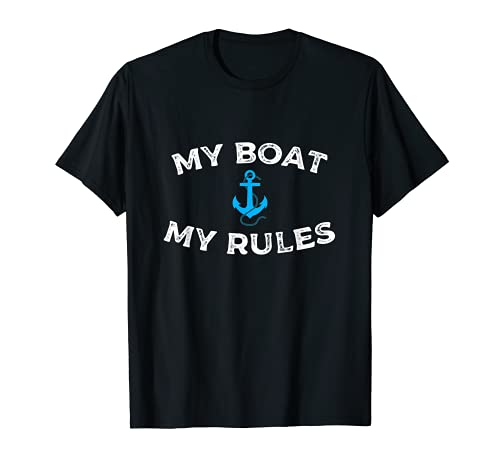My Boat My Rules, divertido pontón marinero ancla humor Camiseta