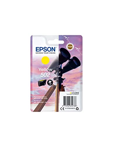 Epson 502 Serie Binocolo, Cartuccia Originale Getto D'Inchiostro, Formato Standard, Giallo