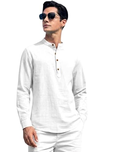 Image of ROYALSCOUT Combo of Men's Solid Cotton Blend Full Sleeve Straight Kurta Shirt (Pack of 2)