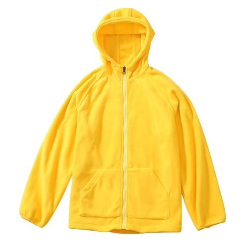 Boys' Polar Fleece Full-Zip Hooded Jacket Fall Lightweight Windproof Coat Kids Fleece Hoodie Sweatshirt with Pockets