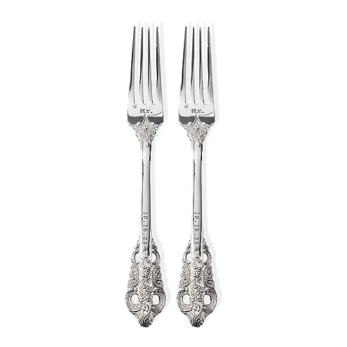 callie Personalized Wedding Forks with Date Set of 2, Engraved