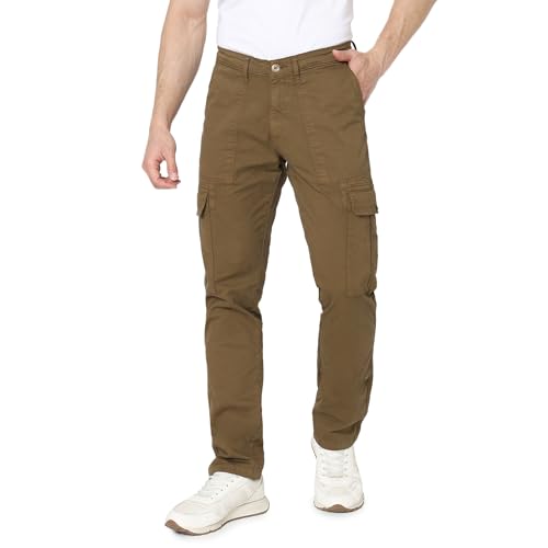 Image of Spykar Men's Regular Fit Mid Rise Pants