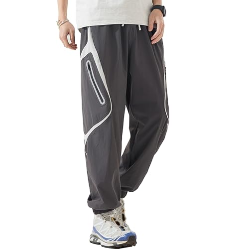 XYXIONGMAO Men's Loose Techwear Black Multi-Pocket Cargo Pants Streetwear Pleated Overalls Joggers Hip Hop Casual Sweatpants