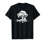 Angler Man Fishing Rod Tarpon Tree Art Cool Fisherman Gift T-Shirt