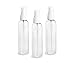 Clear PET Cosmo Plastic Bottle (PBA Free) 4 Oz w/ White Fine Mist Spray Atomizer (3 Bottle Pack) by Grand Parfums