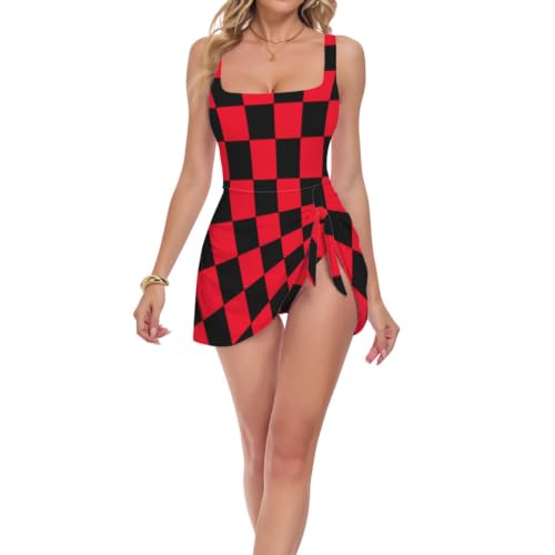Maillot de bain une pièce effet gainant pour silhouette sculptée en tartan