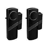 Door Window Alarm, 90dB Door Alarms Sensor for Kids Safety, Home Security, Door Window Burglar Alarm, Window Pool Alarms for Home, Apartments, Offices, Hotel Rooms (2pack Black)
