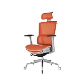 Nouhaus Rewind Ergonomic Office Chair with Footrest and Lumbar Support,Rolling Home Office Desk Chairs with Wheels,Mesh High Back Task Chair (Orange)