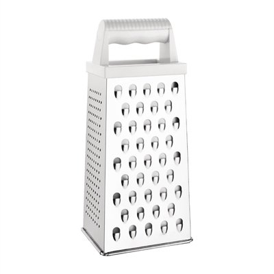 Vogue Stainless Steel 4 Way Hand Grater - Lemon Zester, Cheese Grater, Vegetable Slicer DM021, White, 4 ways - Image 3