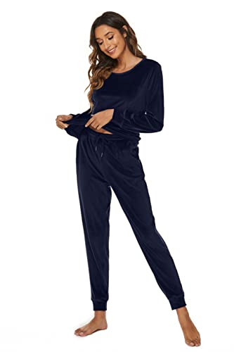 Ietaoo Velours Survêtements Femme Ensemble de Pyjama 2 Pièce Sportswear Jogging Automne Hiver Sweatshirt et Pantalon Sweat Suit Tenue Sport Ensemble...