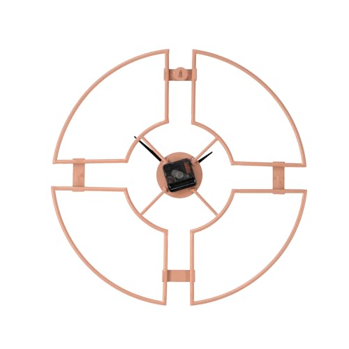 Image of Wakefit Metal Analog Wall Clock Big | 20 Inch | Laser Cut Abstract Home Decor & Gifting Option | for Living Room Study Bedroom & Office Decor | Velint Metal Wall Clock 500 MM Peach