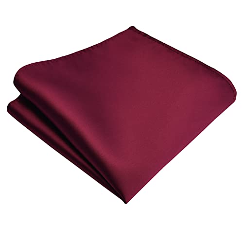 Branduce Burgundy Pocket Square for Men Plain Solid Boy Handkerchief for Wedding PartyPS01-01