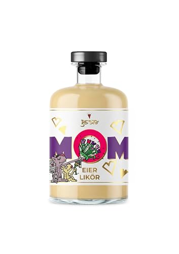 Eierlikör für Mama - Geschenk für Mütter | Eierlikoer für die beste Mom | Perfekt für Geburtstag Weihnachten Muttertag | im Waffelbecher genießen | 500ml Einzelflasche 14% Vol.