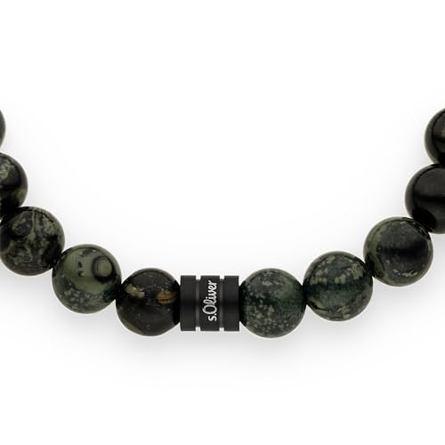 s.Oliver Herren Bracelet - Armband in Beadsoptik - IP Grün - Textilband verstellbar bis 22 cm - wasserfest & hautfreundlich – Ansicht 2