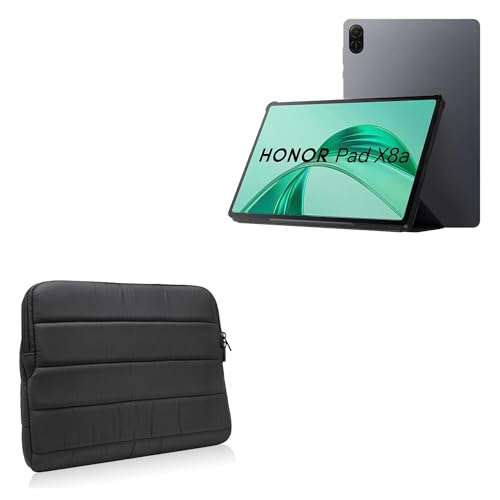 BoxWave Case Compatible with Honor Pad X8a - Polar Jacket, Puffy Padded Material Zip Up Sleeve Pouch - Jet Black