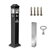 WTRYRN Cenicero Comercial de Acero Inoxidable para Exteriores – Cenicero de pie con Acceso por los 4 Lados y Cerradura antirrobo para Zonas como Atracciones turísticas y hoteles.