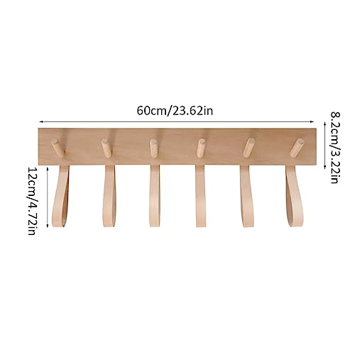 Coat Hooks Solid Wood Nordic Style on the Wall Behind the Door Hook Wall Porch Creative Coat Rack Coat Rack Wall Coat Rack (M) - Image 3