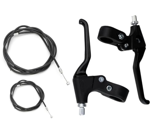 Image of Bicycle Disc Brake System, Front and Rear Caliper with Lever and Cable Set, Black