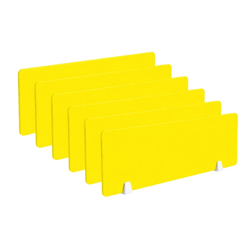 Image of Timber Acoustics Acoustic Desk Divider | Reduce Noise And Visual Distractions | Privacy Panels For Office - Classroom Soundproofing | Table Mounted (16 inch x 24 inch) (Neon Yellow, Set of 6)