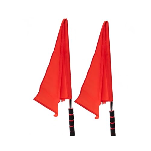 2-Pack Referee Flag Stainless Steel Shaft，Red Penalty