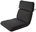 Pillow Perfect Outdoor/Indoor Fresco Round Corner Chair Cushion, 40.5" x 21", Black