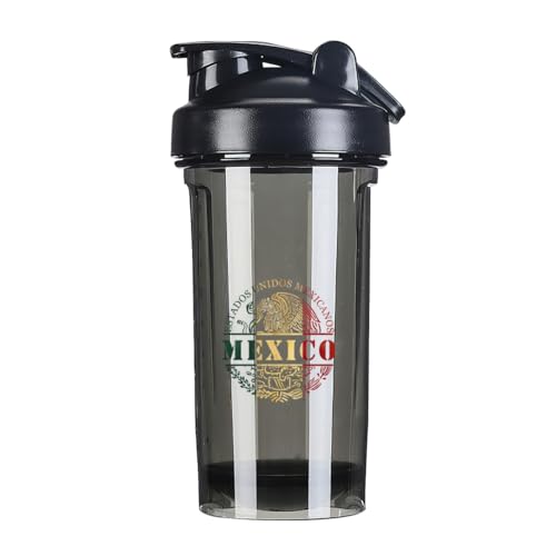 Mexican Mexico Flag 2 (2) 18 Ounce Shaker Bottle Drink Mixer Leak-proof Pre Workout Protein Shakes Meal Replacement Shakes Bottles 500ML/18 Oz Black