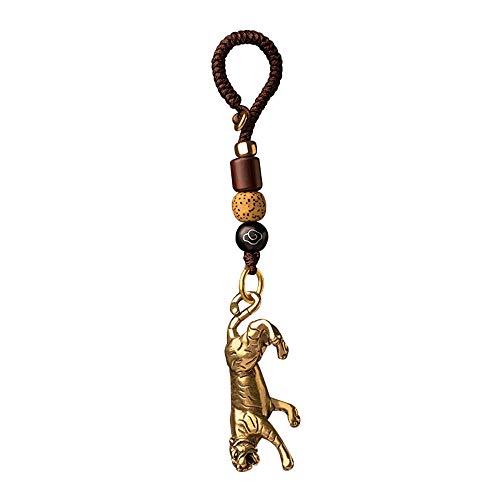 Preisvergleich Produktbild Drametree Keychain Charme-Anhänger (Wilder Tiger) Retro Reiner Messing Exquisite Anhänger Geeignet for Auto-Haus-Schlüsselanhänger Wallet Handtaschen Und Andere Accessoires