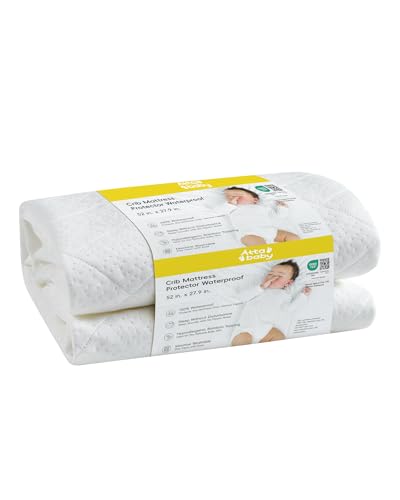 Attababy Viscose Derived from Bamboo Crib Mattress Protector, 100% Waterproof, Oeko-TEX Certified Baby Mattress Cover, for Standard Crib & Toddler Bed, Machine Washable & Dryer-Friendly, 52” x 28”