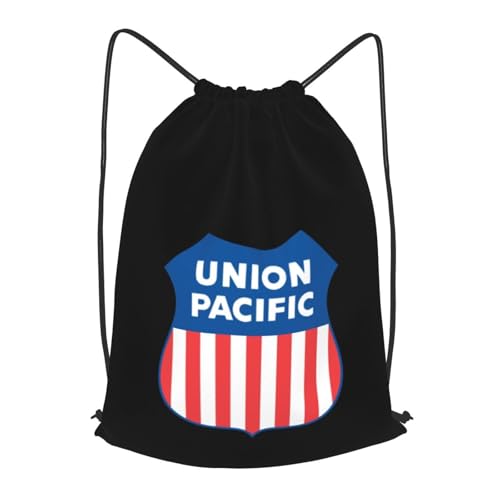Union Pacific Drawstring Backpack Bag Black