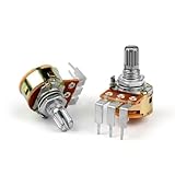 ELCOKITEX 8Pcs B10K Linear Taper Rotary Potentiometer 15mm Knurled Shaft 3 Long Right Angled Pin Speed Regulator with Switch for Lamp Dimming Resistor Adjustable DIY Experiments