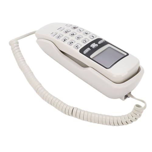 Teléfono básico con cable para colgar en pared con registro de llamadas 3