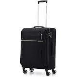 [アメリカンツーリスター] スーツケース キャリーケース スカイブレイズ SKY BLAZE スピナー65 エキスパンダブル 拡張可能 ソフトケース ブックオープニング Mサイズ 4-6泊 軽量 TSAロック 64(71) L 65cm 3.2kg ブラック