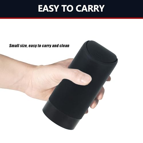 Image of UGSHY 1 PC Car Trash Can with Lid, 2.5 inch x 6.2 inch Silicone Portable Small Trash Can, Cup Type Embedded Integrated Waterproof Trash Can for Most Cars SUVs and Trucks (Black)