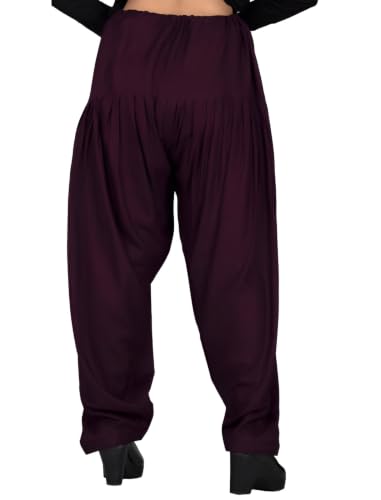 Image of FASHION GALLERY Women's Rayon Relaxed Fit Patiala Salwar with Full Length Drawstring Closure Type and Flexible Waist | Patiala Pant for Woman Free Size Fit Upto XXL