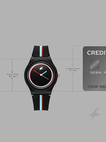 Image of Fastrack Tees Zine with Black Dial Black Silicon Strap Watch for Unisex - 38037PP24W