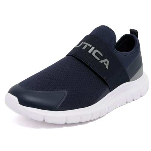 Image of Nautica Men's Slip-On Sneakers - Casual Fashion Shoes for Walking, in Medium & Wide Widths