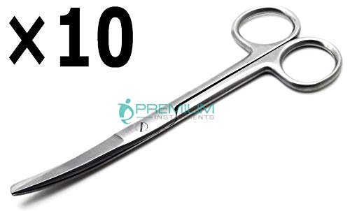 10 Pcs Superior Instruments Medical Scissors Curved 5.5