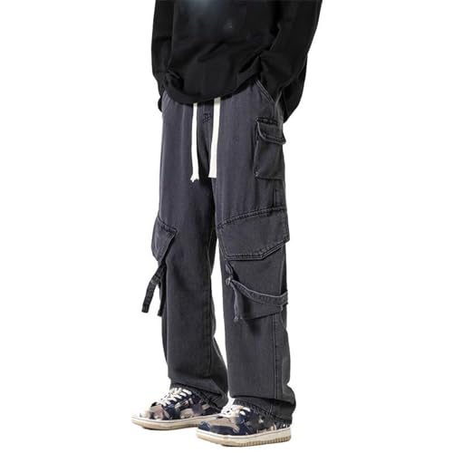 Men's American Cargo Jeans Spring Summer Loose Straight Casual Pants