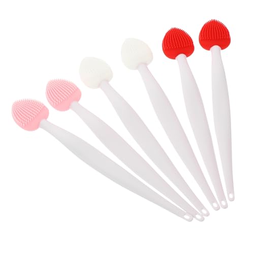 GANAZONO 6Pcs Portable Lip Scrubber Double Sided Lip Exfoliator Brush for Deep Cleaning and Exfoliating Manual Lip Cleaning Tool for Smooth Lips