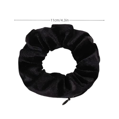 1PC Multifunctional Hair Tie Storage Pouch with Zipper - Portable Money Item Hider, Black3