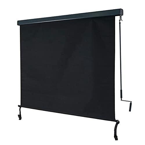 Vertikalmarkise HWC-F42, Senkrechtmarkise Sichtschutz Außenrollo Rollo, UV-Schutz 50 Stoff - 250x180cm, schwarz Vertikalmarkise HWC-F42, Senkrechtmarkise Sichtschutz Außenrollo Rollo, UV-Schutz 50 Stoff - 250x180cm, schwarz
