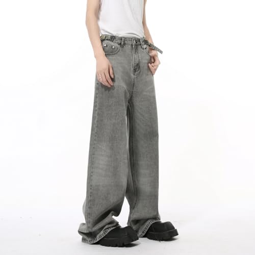 Men's Denim Jeans Vintage Straight Leg Belt Loop Relaxed Loose Commuter Weekend Pants for Men4