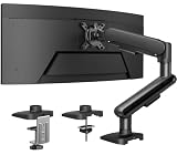 HUANUO Supporto Monitor Scrivania per schermi 13″ – 40″, NITROGLIDE™ Braccio Monitor Singolo da 12kg, Supporto Monitor Regolabile con Morsetto-C & Base con Passacavo, Supporto VESA 75x75mm/100x100mm
