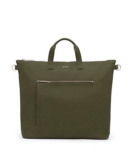 Matt & Nat Vegan Handbags, Rony Vintage Satchel Bag, Olive - 100% Animal & Cruelty Free, 100% Recycled Linings, Eco-Friendly