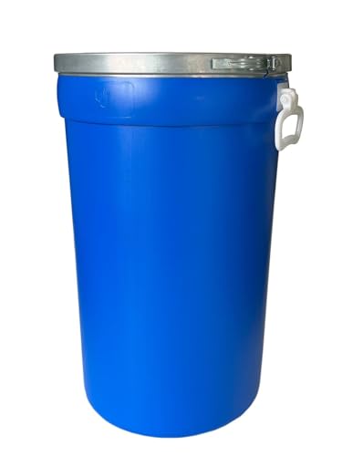 TB Thayba, Bidón Industrial de Plástico con Tapa, 60 L, Azul (50 litros Asas)