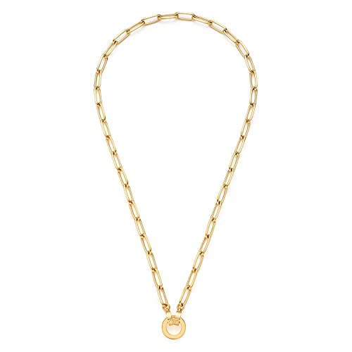 Collier à clip en papier en acier inoxydable doré maillons robustes