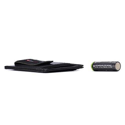 Image of Alpine Swiss RFID Dermot Money Clip Front Pocket Wallet For Men Leather Hampton Collection Glossy Nappa Black