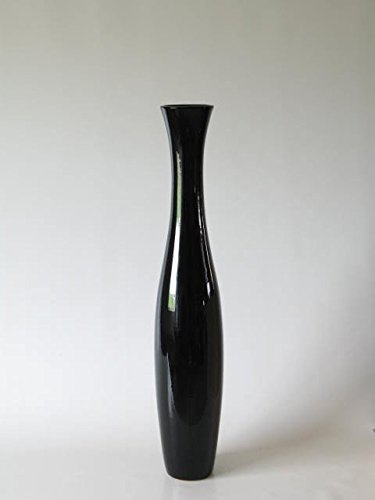 POLONIO - Jarron de Ceramica Negro de 80 Centímetros - Jarrones Grandes de Suelo - Jarrones Grandes de Decoracion –...